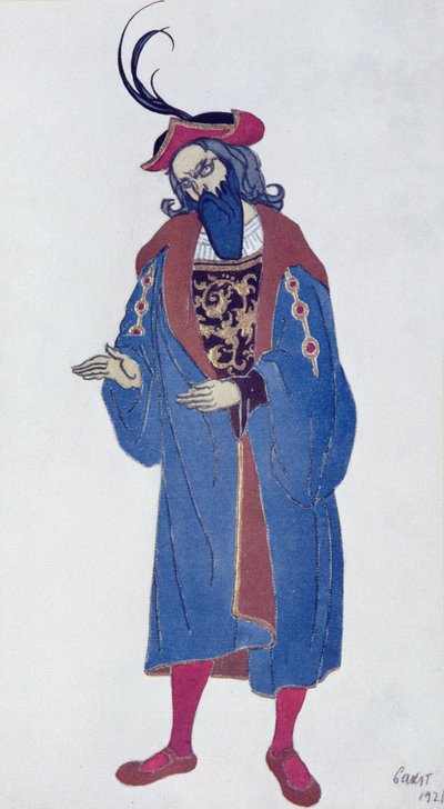Costume Design for Blue-Beard, from Sleeping Beauty, 1921 by Leon Bakst